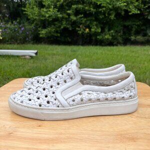 Madison Maison White Woven Leather Slip On Sneakers Size 41 / US 10